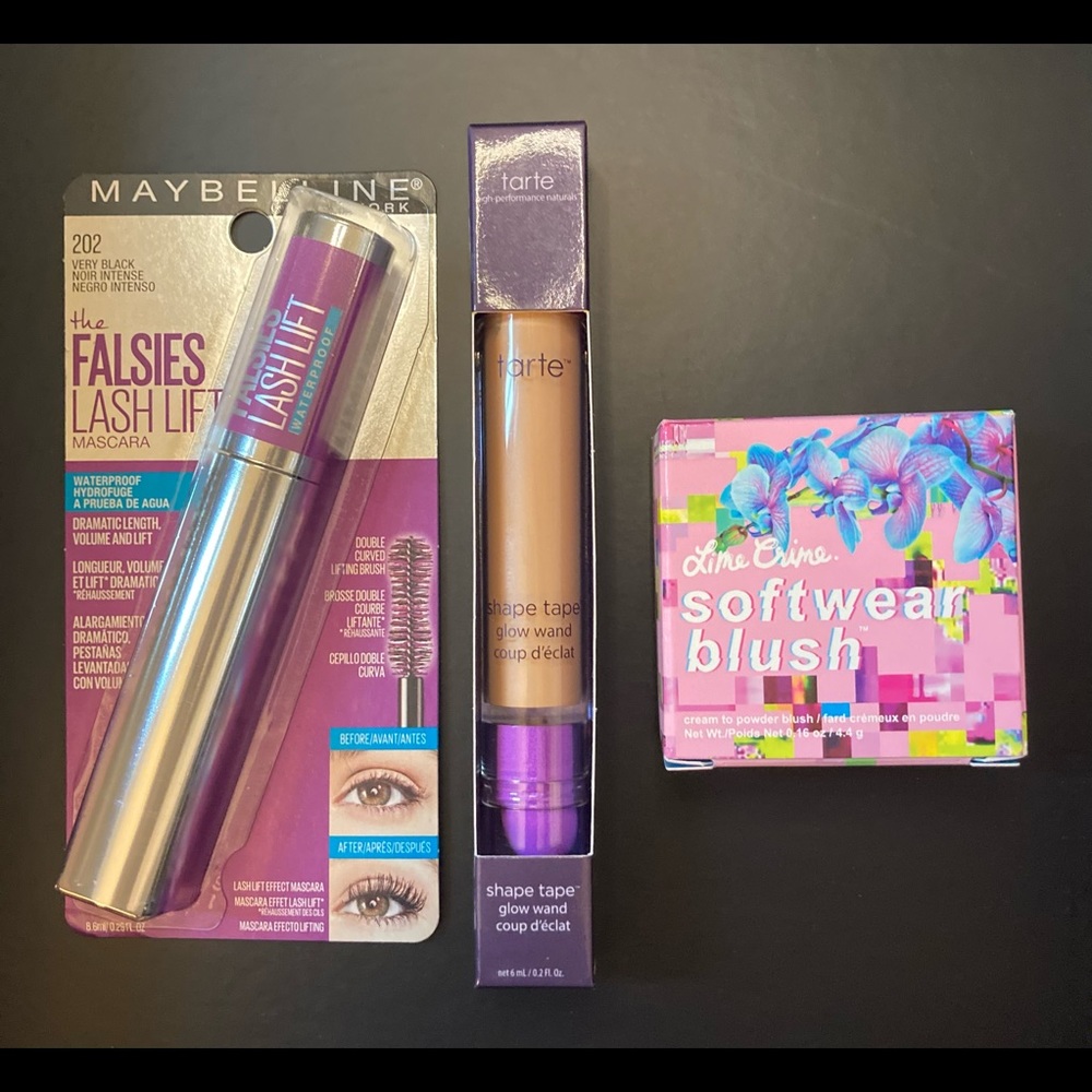 New! Makeup Bundle! Tarte Maybelline & Lime Crime.
